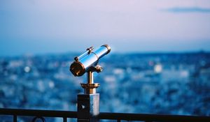 Preview wallpaper telescope, city, evening, form, structure