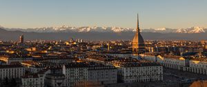 Preview wallpaper temple, architecture, buildings, city, mountains