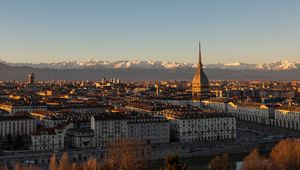 Preview wallpaper temple, architecture, buildings, city, mountains