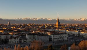 Preview wallpaper temple, architecture, buildings, city, mountains