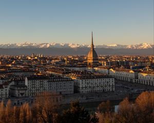 Preview wallpaper temple, architecture, buildings, city, mountains