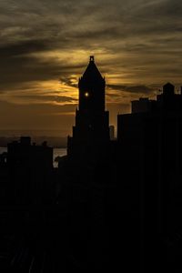 Preview wallpaper temple, building, city, architecture, sunset, sky