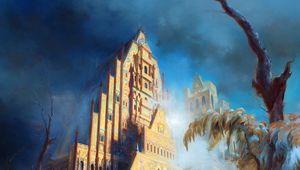 Preview wallpaper temple, castle, building, trees, art