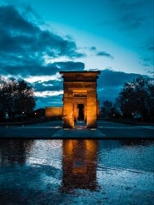 Preview wallpaper temple of debod, madrid, spain, evening