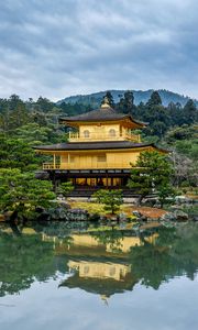 Preview wallpaper temple, pagoda, building, architecture, reflection, japan