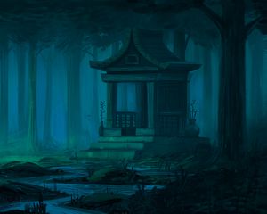 Preview wallpaper temple, pagoda, building, fantasy, art