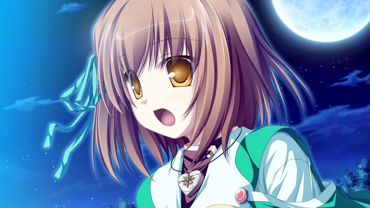 Wallpaper tenmaso, magus tale, koyuki amagase, girl, brunette, moon, surprise, open mouth