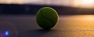 Preview wallpaper tennis ball, asphalt, shadow, sport, bending