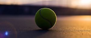 Preview wallpaper tennis ball, asphalt, shadow, sport, bending