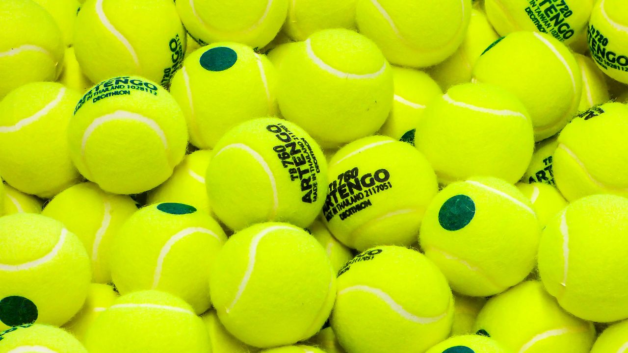 Wallpaper tennis, balls, sport, lime green, yellow