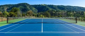 Preview wallpaper tennis, court, hills, trees, sport