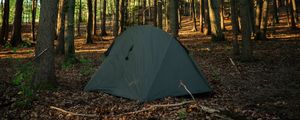 Preview wallpaper tent, camping, forest, trees