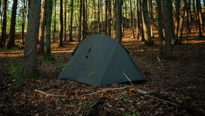 Preview wallpaper tent, camping, forest, trees