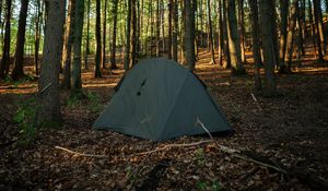 Preview wallpaper tent, camping, forest, trees