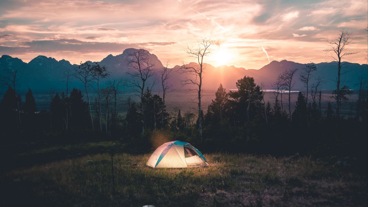 Wallpaper tent, camping, landscape