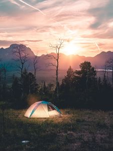 Preview wallpaper tent, camping, landscape