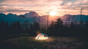 Preview wallpaper tent, camping, landscape