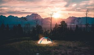 Preview wallpaper tent, camping, landscape