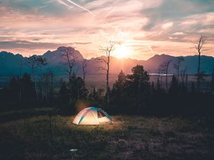 Preview wallpaper tent, camping, landscape