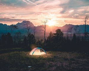 Preview wallpaper tent, camping, landscape