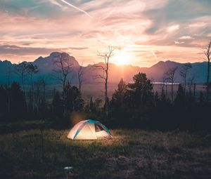 Preview wallpaper tent, camping, landscape