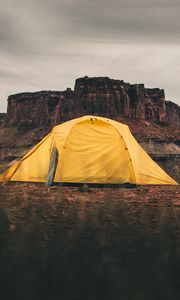 Preview wallpaper tent, camping, mountains, nature