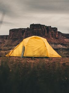 Preview wallpaper tent, camping, mountains, nature