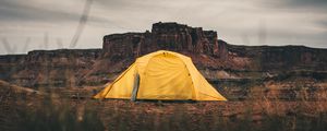 Preview wallpaper tent, camping, mountains, nature