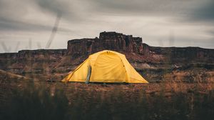 Preview wallpaper tent, camping, mountains, nature