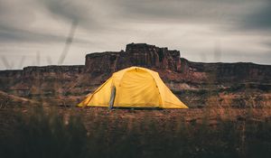 Preview wallpaper tent, camping, mountains, nature