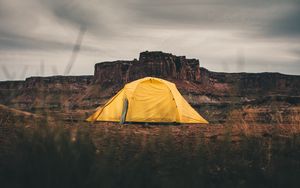 Preview wallpaper tent, camping, mountains, nature