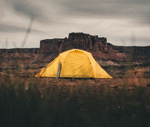 Preview wallpaper tent, camping, mountains, nature