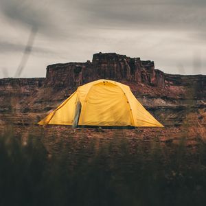 Preview wallpaper tent, camping, mountains, nature