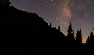 Preview wallpaper tent, camping, mountains, nature, night, stars