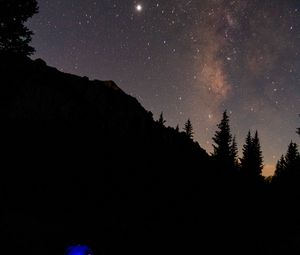 Preview wallpaper tent, camping, mountains, nature, night, stars