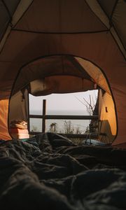 Preview wallpaper tent, camping, nature, view