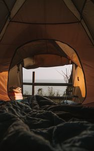 Preview wallpaper tent, camping, nature, view