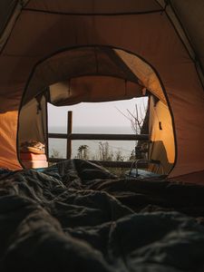 Preview wallpaper tent, camping, nature, view