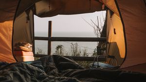 Preview wallpaper tent, camping, nature, view