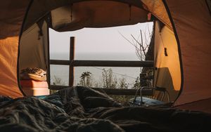 Preview wallpaper tent, camping, nature, view
