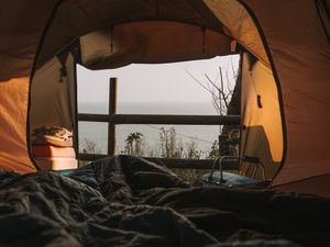 Preview wallpaper tent, camping, nature, view