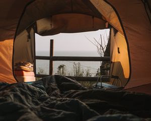 Preview wallpaper tent, camping, nature, view