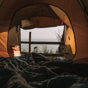 Preview wallpaper tent, camping, nature, view