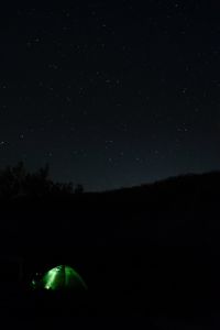 Preview wallpaper tent, camping, night, starry sky, darkness