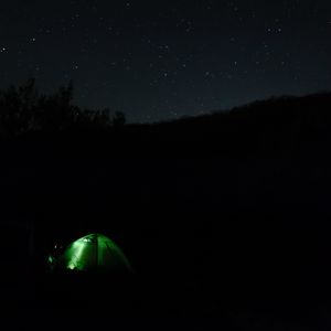 Preview wallpaper tent, camping, night, starry sky, darkness