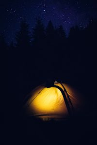 Preview wallpaper tent, camping, night, forest