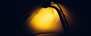 Preview wallpaper tent, camping, night, forest