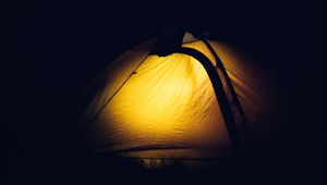 Preview wallpaper tent, camping, night, forest