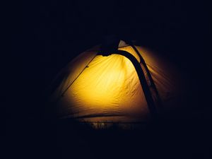 Preview wallpaper tent, camping, night, forest