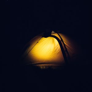 Preview wallpaper tent, camping, night, forest